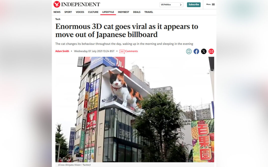 『INDEPENDENT』で新宿東口の猫が紹介されました。