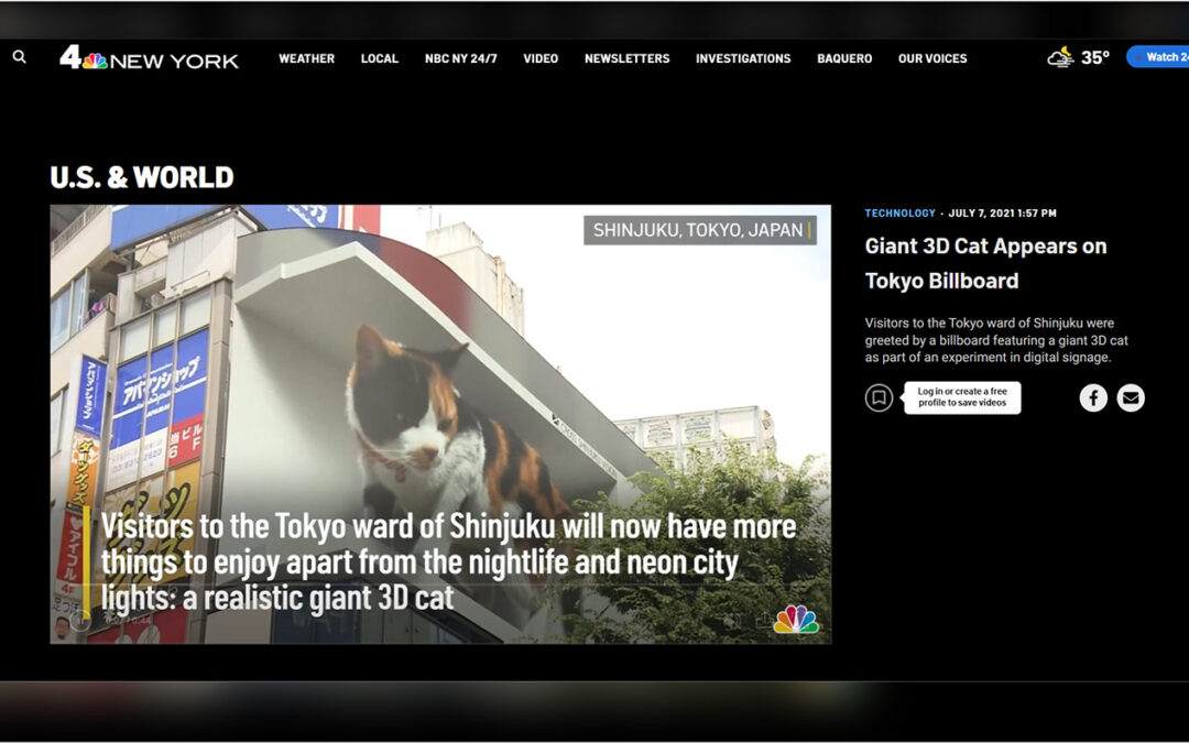 『NBC New York』で新宿東口の猫が紹介されました。