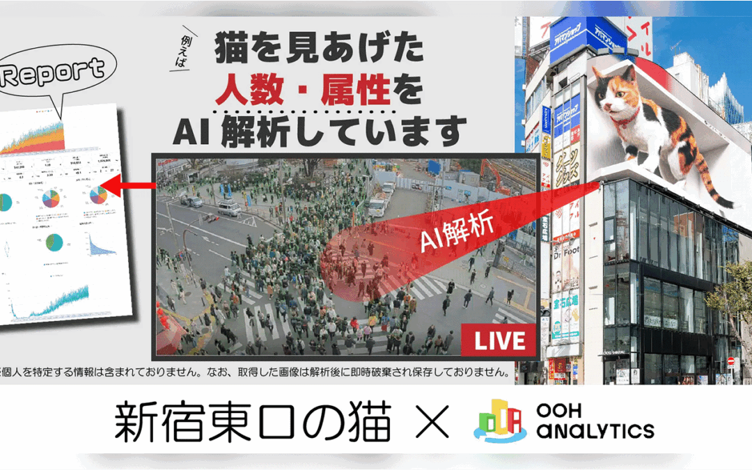 クロス新宿ビジョンは人数や空間データのAI解析を導入しました。